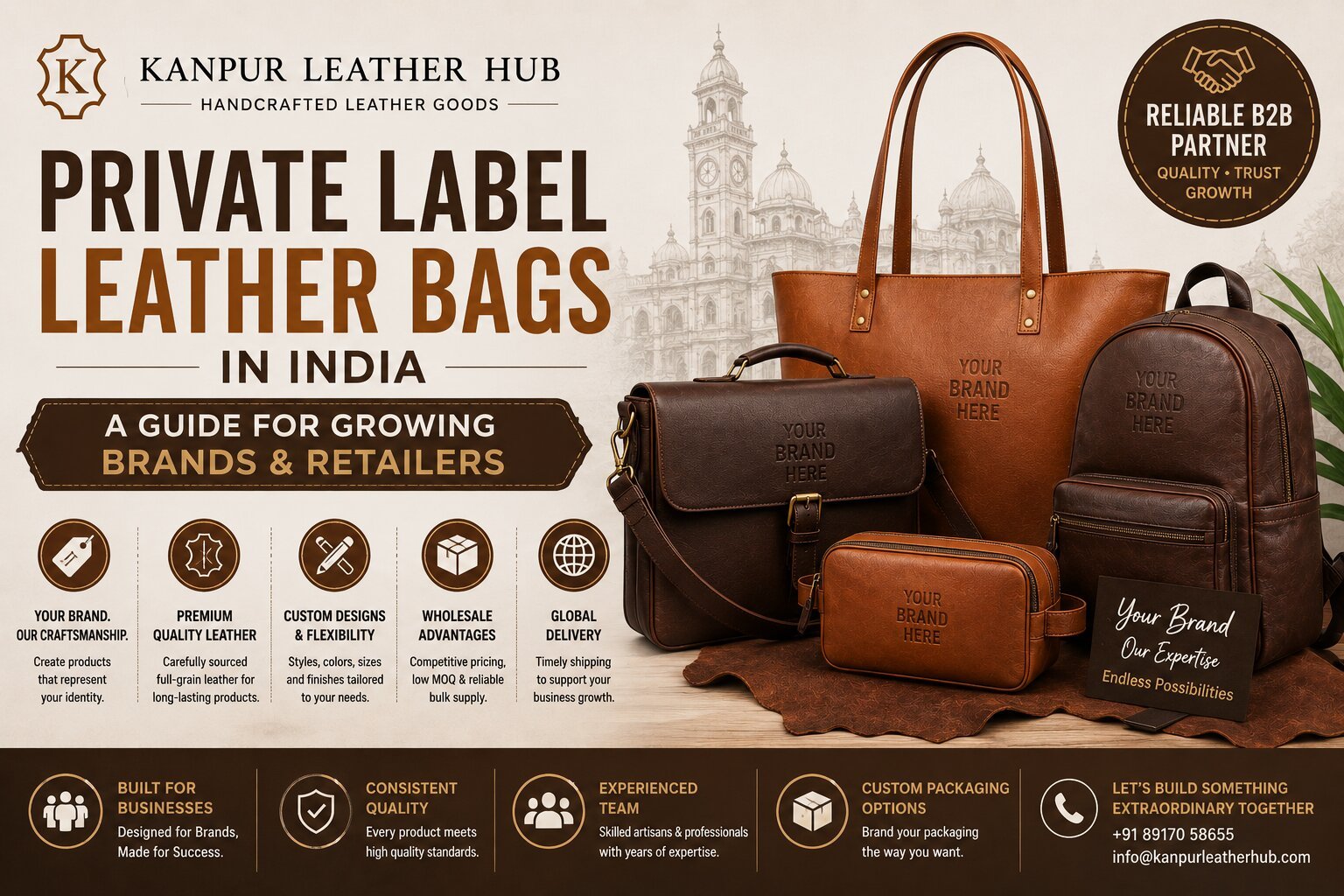 Private Label Leather Bags in India: A Guide for Growing Brands and Retailers